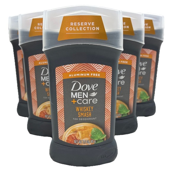 Set Of 6 Dove Men + Care Whiskey Smash 72H Deodorant Aluminum Free 3 Oz